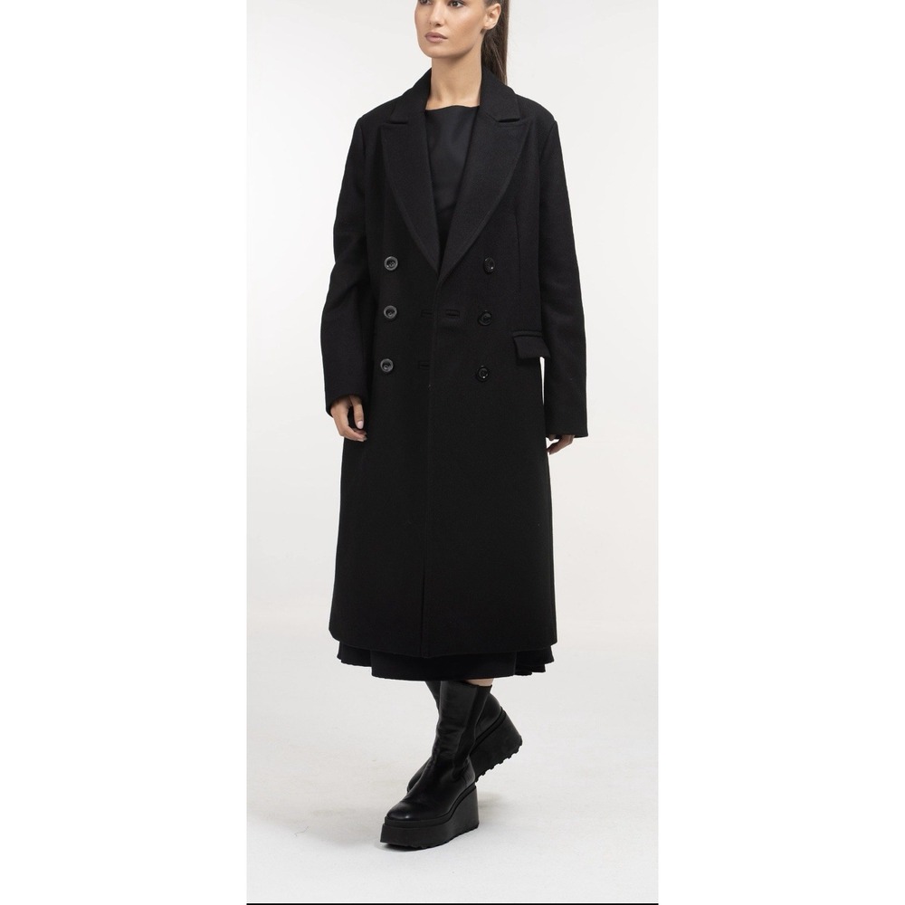 Northern Style Long Black Wool Women's Coat Size 10